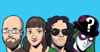 Das Team der Weisheit. In Grün. (Von links: Marcus, Patricia, Malik und die geheimnisvolle Supergästin.)